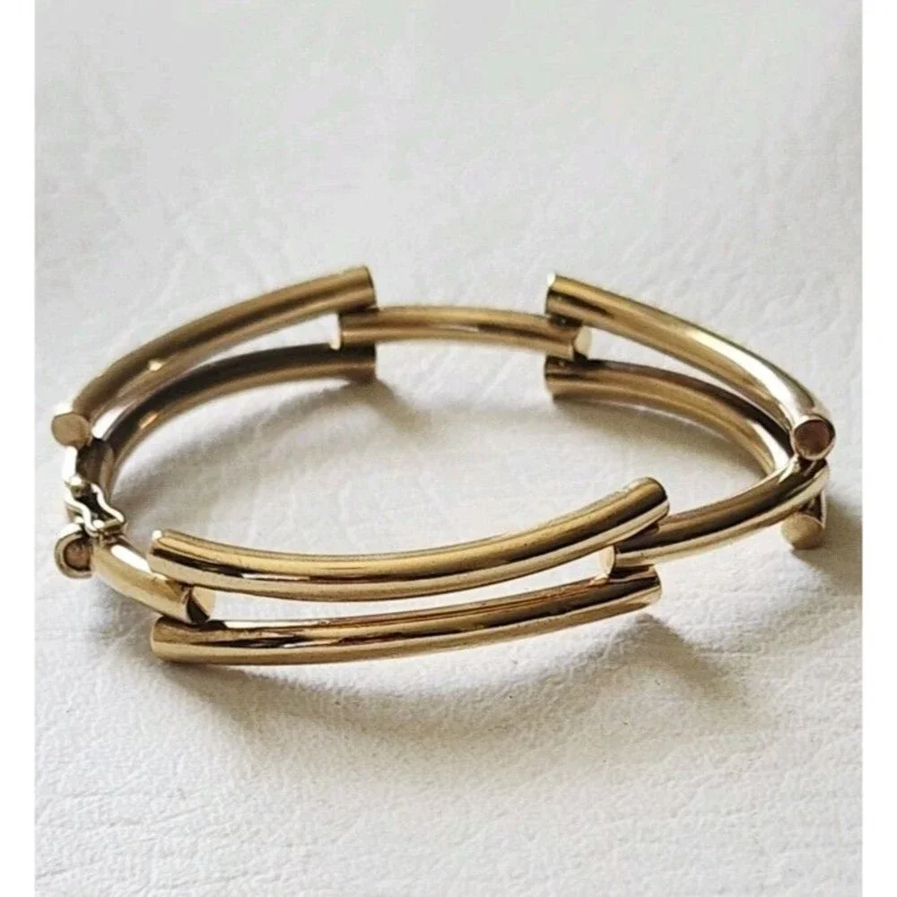 Vintage Arr Arpas 14k Yellow Gold 14.72 Grams Pipe Bracelet